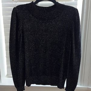 Liz Claiborne, Black Gunmetal Lurex Sweater, Large